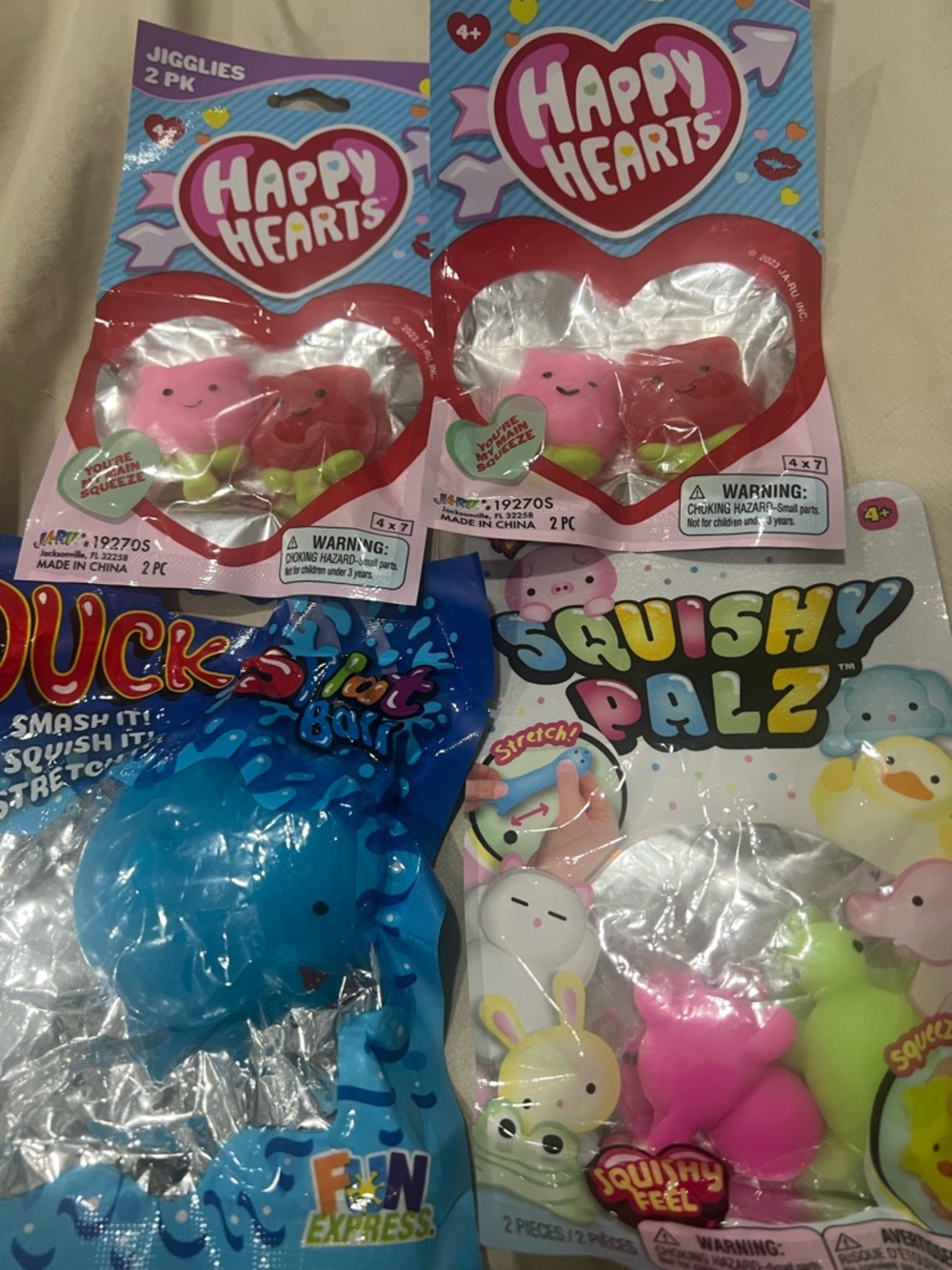 Kids Squishy Stress Doh Toy Set - Ducks, animals and roses
